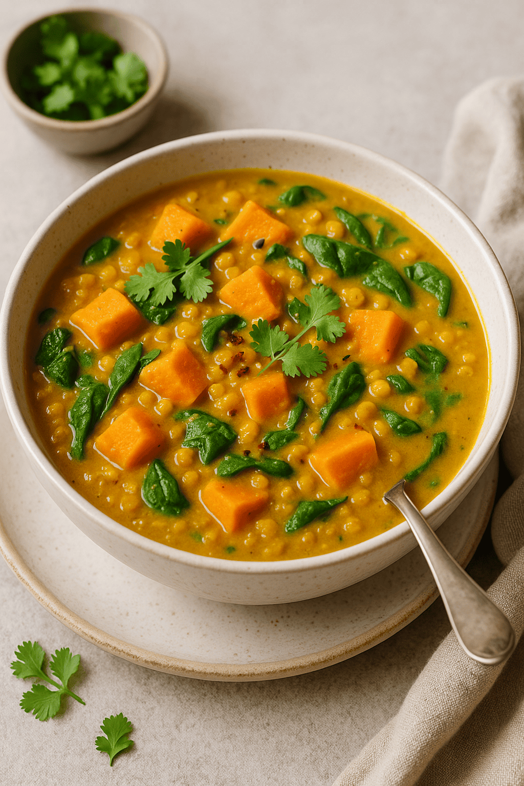 Cremiger Linsen-Kokos-Eintopf mit Süßkartoffel und Spinat – Wärmend, nährend & aromatisch        
            
                                    ★
                                    ★
                                    ★
                                    ★
                                    ★
                            
            
                                    Noch keine Bewertungen