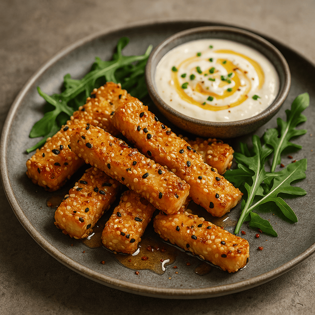 Knusprige Halloumi-Sticks mit Honig-Sesam-Kruste & Joghurtdip        
            
                                    ★
                                    ★
                                    ★
                                    ★
                                    ★
                            
            
                                    Noch keine Bewertungen