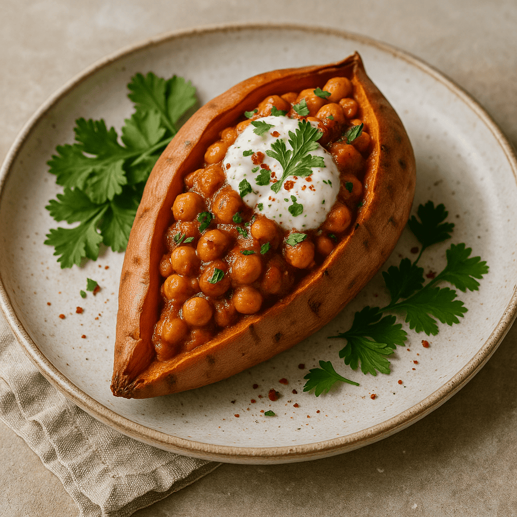 Gebackene Süßkartoffel mit Kichererbsen-Curry & Joghurt-Minze-Topping        
            
                                    ★
                                    ★
                                    ★
                                    ★
                                    ★
                            
            
                                    Noch keine Bewertungen