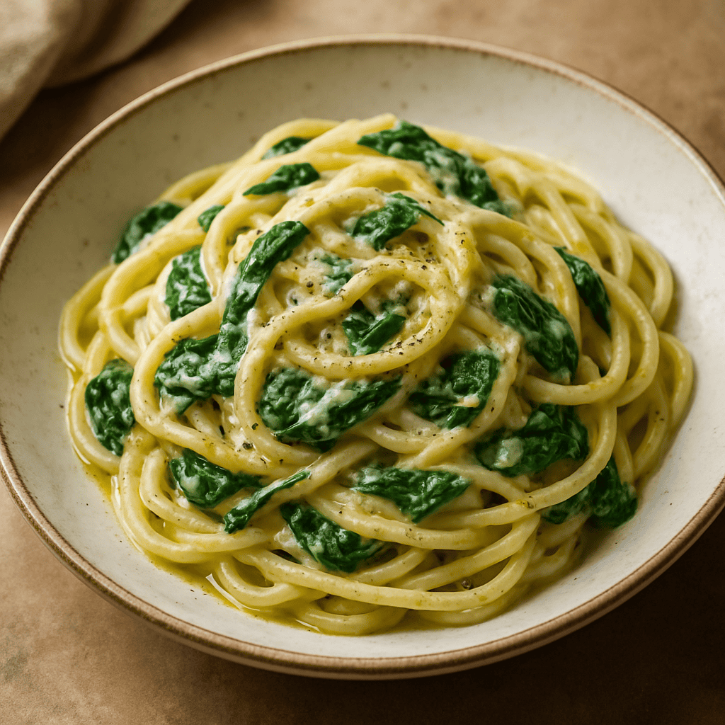 Pasta mit Spinat        
            
                                    ★
                                    ★
                                    ★
                                    ★
                                    ★
                            
            
                                    Noch keine Bewertungen