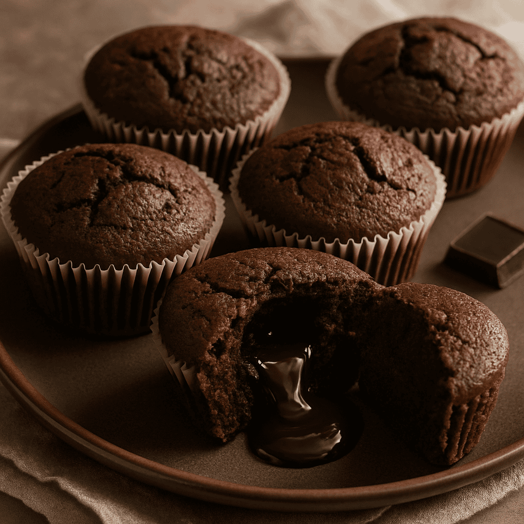 Schoko-Muffins mit flüssigem Kern