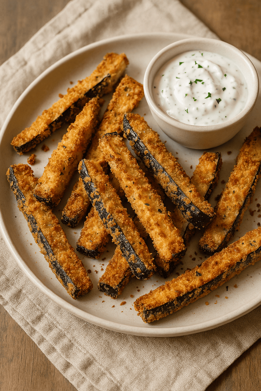 Knusprige Auberginen-Sticks aus der Heißluftfritteuse        
            
                                    ★
                                    ★
                                    ★
                                    ★
                                    ★
                            
            
                                    Noch keine Bewertungen