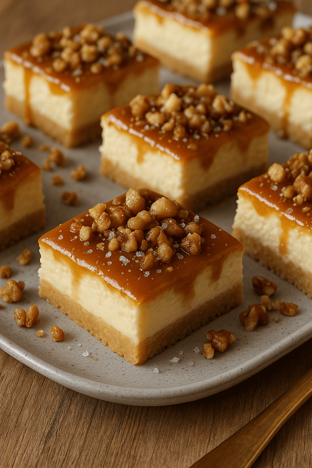 Karamell-Mascarpone-Schnitten mit Meersalz und Walnüssen