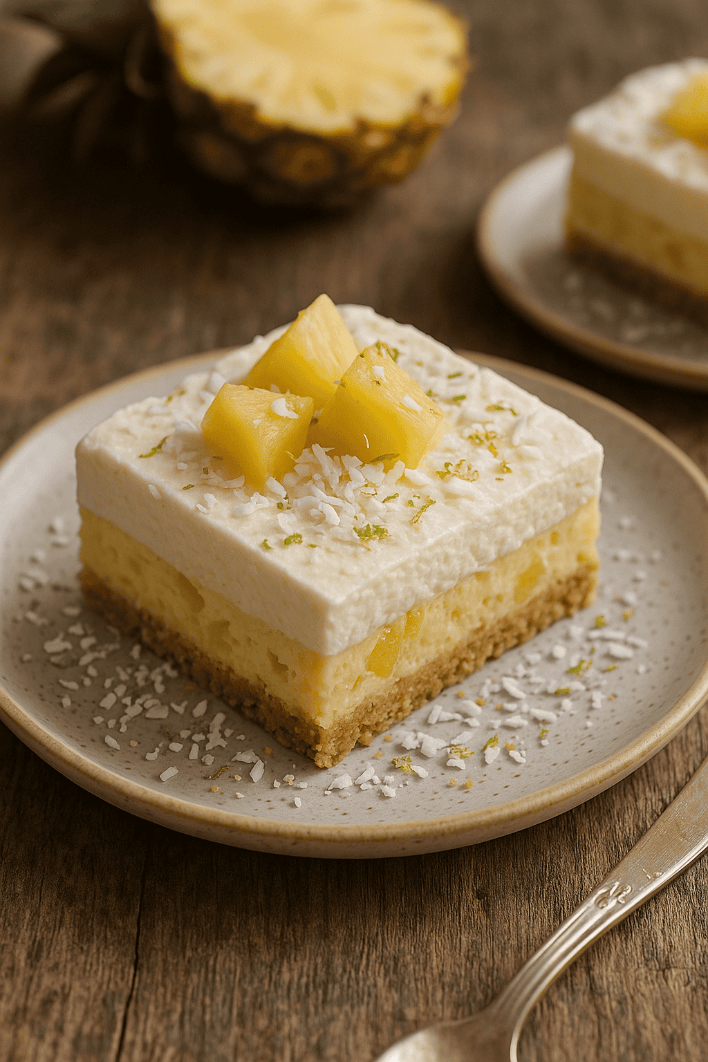 Ananas-Kokos-Schnitten mit Ingwercreme