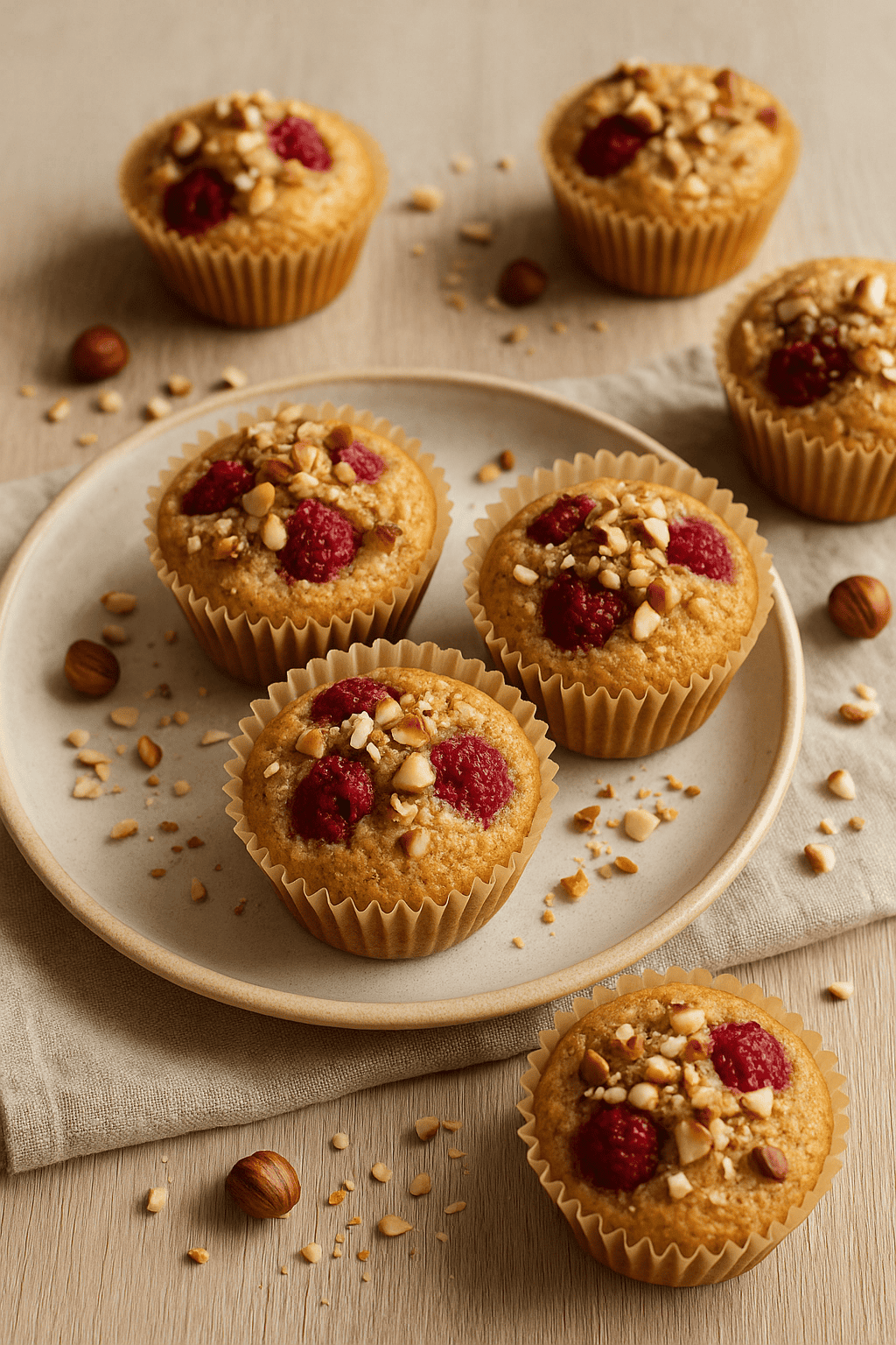 Himbeer-Haselnuss-Muffins aus der Heißluftfritteuse