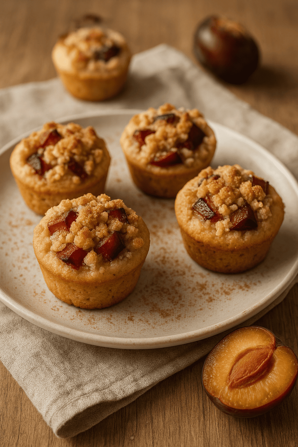 Pflaumen-Crumble-Muffins aus der Heißluftfritteuse