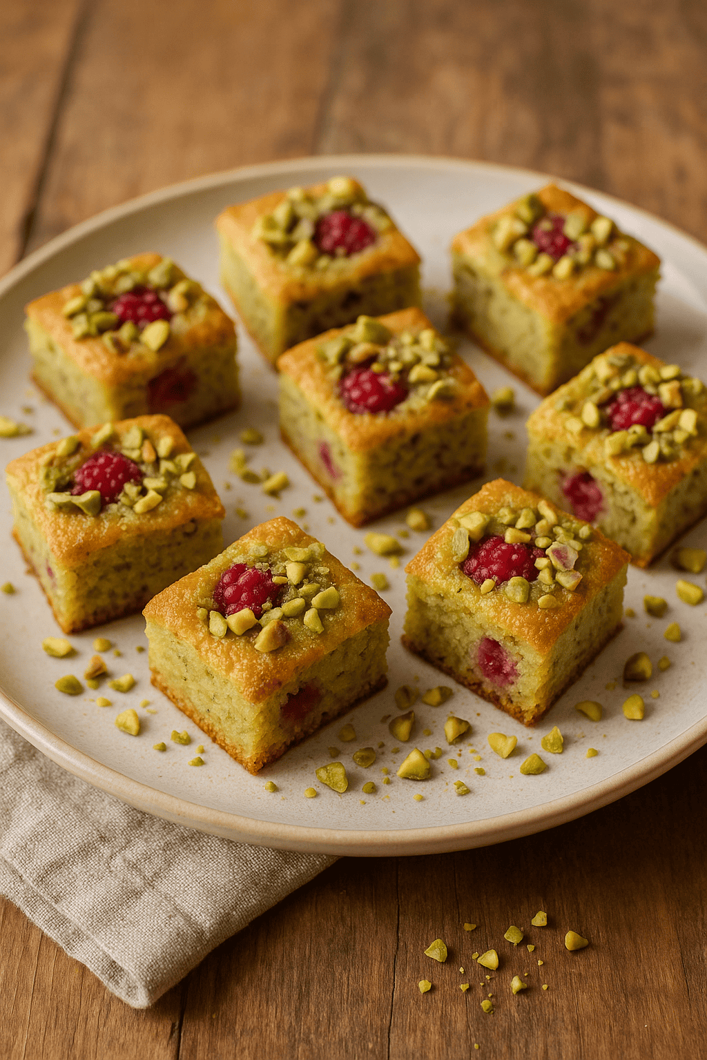 Pistazien-Himbeer-Würfel aus der Heißluftfritteuse