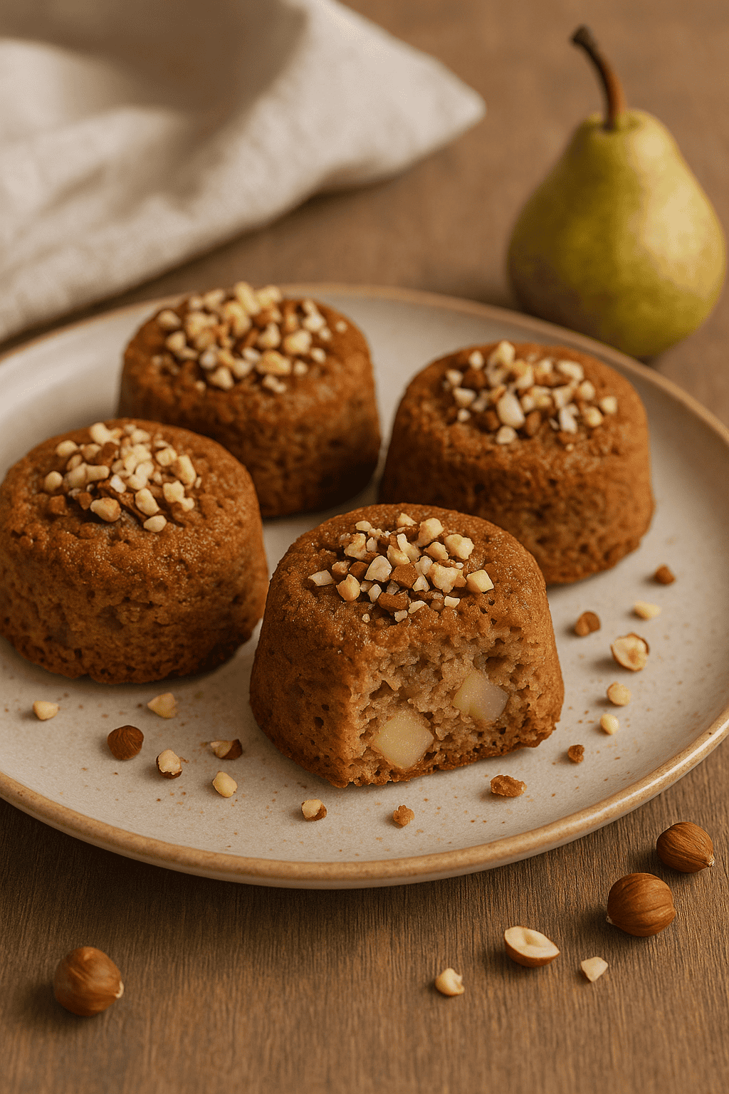 Haselnuss-Birnen-Törtchen aus der Heißluftfritteuse